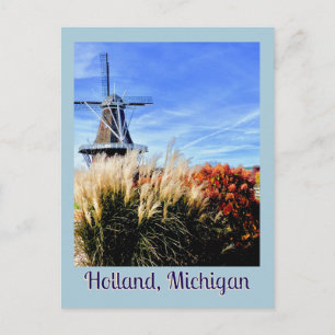 HOLLAND, MICHIGAN VINDKVARNS PRYDNADSGRÄS,BLOMMA VYKORT