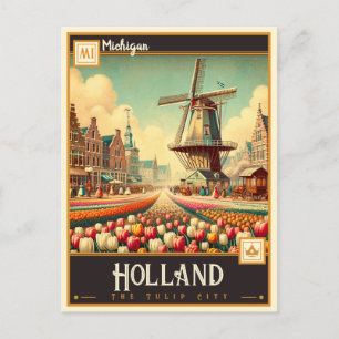 Holland, Michigan VINTAGE Vykort