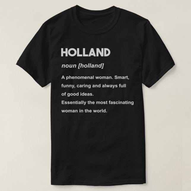 Holland Namn Pullover T Shirt (Design framsida)