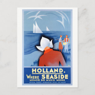 Holland Netherlands Restated Vintage resor Poster Vykort