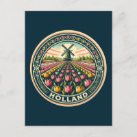 Holland Netherlands Travel Art Badge