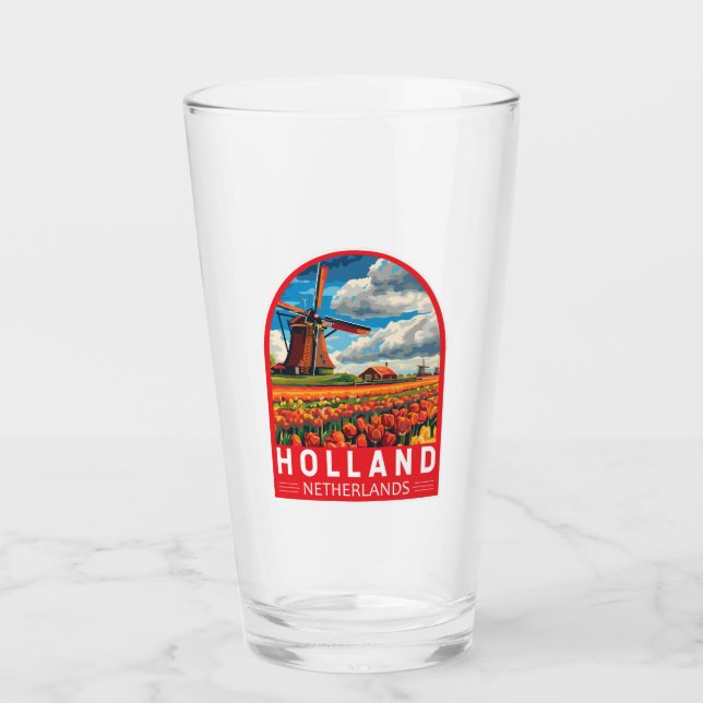 Holland Netherlands Travel Art Vintage Glaskopp (Framsida)