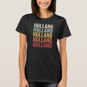 Holland New York Holland NY Retro Vintage Text T Shirt