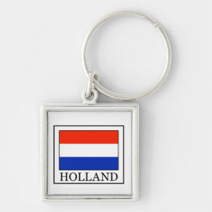 Holland-nyckelkedja Fyrkantig Silverfärgad Nyckelring