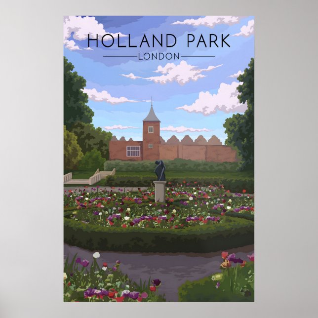 Holland Park London Resemålning Plakat Poster (Framsidan)