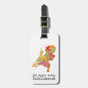 Holland Province Karta Bohemian Patchwork Stil Bagagebricka