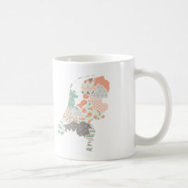Holland Province Karta Geometric Patchwork Stil Kaffemugg