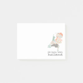 Holland Province Karta Geometric Patchwork Stil Post-it Block