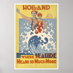 Holland Resoraffisch Nederländerna Konst Stranden Poster