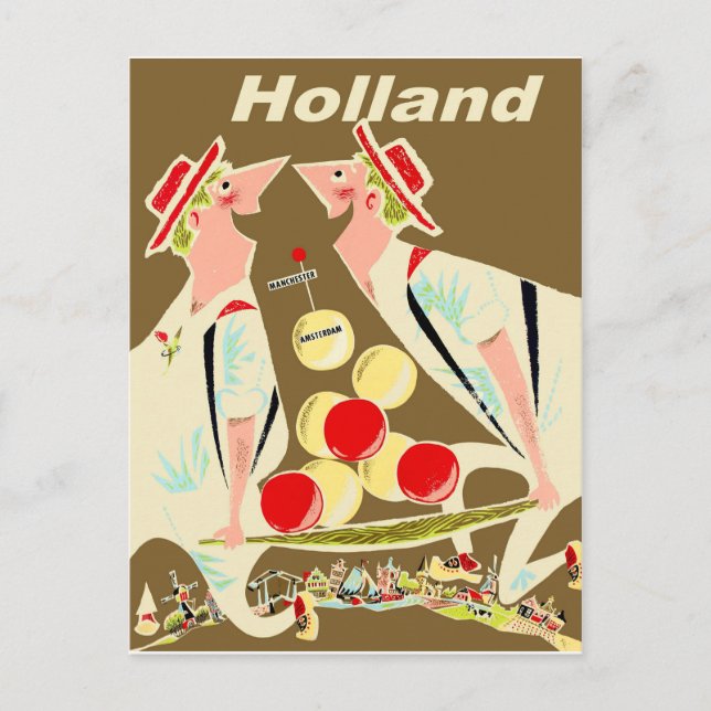 Holland, rolig vintage vykort (Framsida)
