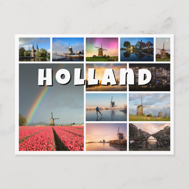 Holland souvenir fotocollage vykort (Framsida)
