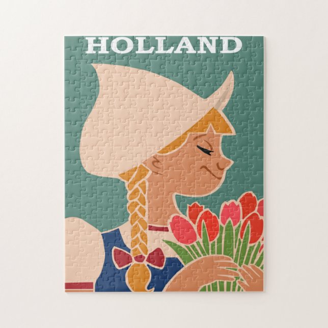 Holland Travel Poster Vintage Pussel (Vertikal)