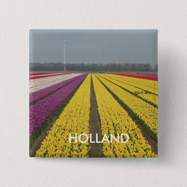 Holland Tulip Fält Square Button Knapp (Framsida)