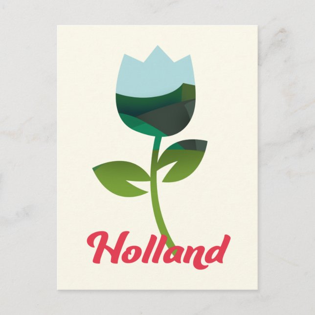 Holland Tulip Vacation art Vykort (Framsida)