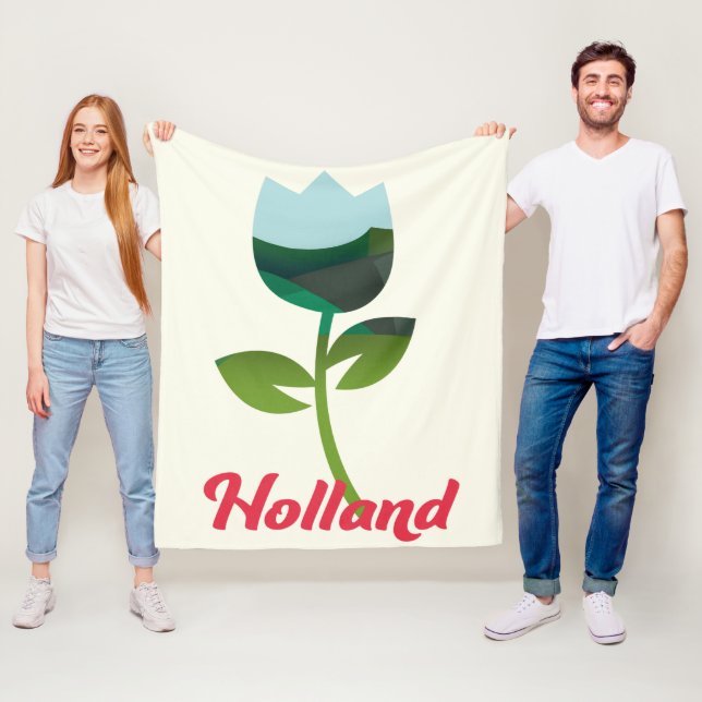 Holland Tulpan Semester konst Fleecefilt (På plats)