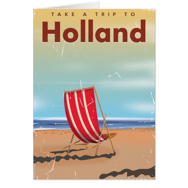 Holland vintage resemålning affisch hälsningskort (Framsidan)