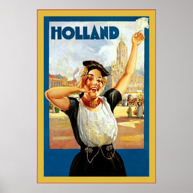 Holland ~ Vintage resor Poster (Framsidan)