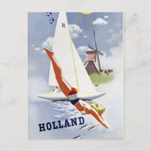Holland Vintage resor Poster återställd Vykort
