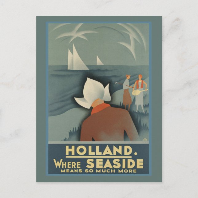 Holland Vintage resor vycard Vykort (Framsida)