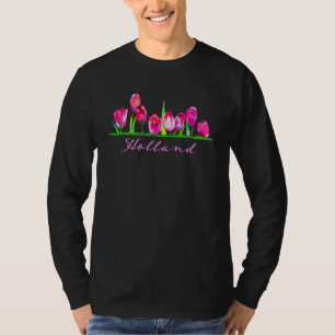 Holland Watercolor Tulip Flower Women Girls Blommi T Shirt