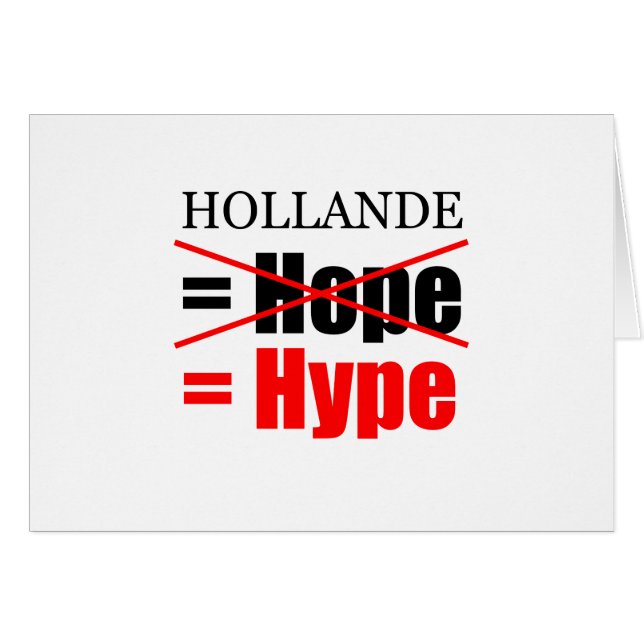 Hollande inte Hope = Hype!!!!!!!!!!!!!!!!!!!!!!!!! Hälsningskort (Framsidan Horizontal)
