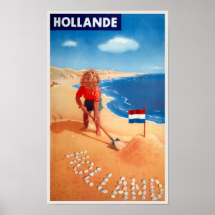 Hollande - Nederländerna Vintage affisch