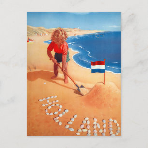 Hollande - Nederländerna Vintage affisch Vykort