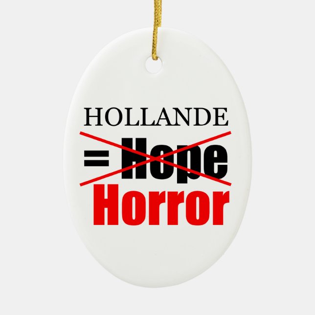 Hollande Not Hope = Horror - Oval Ornament (Framsidan)
