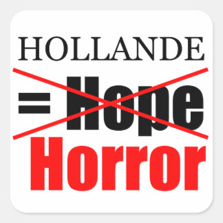 Hollande Not Hope = Horror - Square Sticker Fyrkantigt Klistermärke