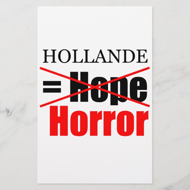 Hollande Not Hope = Horror - Stationery Brevpapper (Framsida)