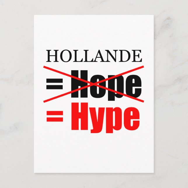 Hollande Not Hope = Hype- V vykort (Framsida)