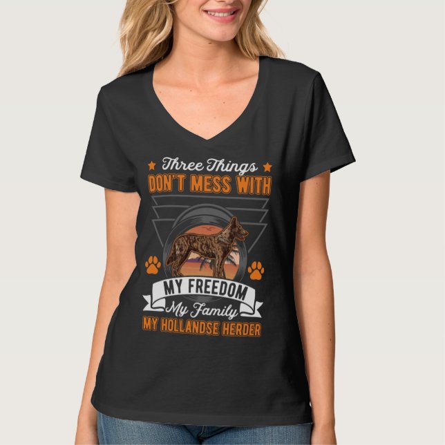 Hollandse Herder Family Hollandse Herdershond T Shirt (Framsida)