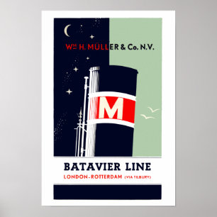 Holländsk Batavier sändnings fodrar Holland Poster