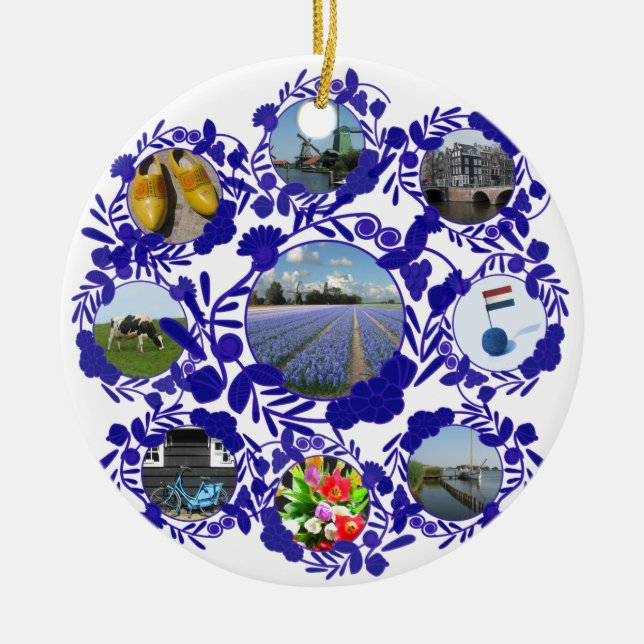 Holländsk Delftware för Delft blått stil Holland Julgransprydnad Keramik (Framsidan)