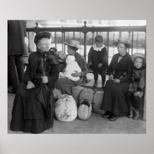Holländsk familj på den Ellis ön, tidiga 1900s Poster