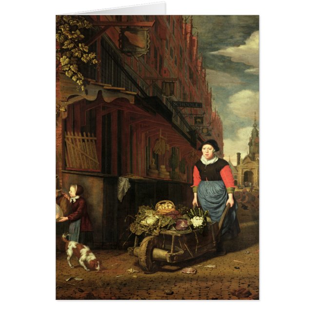 Holländsk genreplats, 1668 hälsningskort (Framsidan)