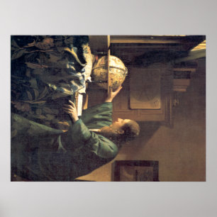 Holländsk konstnär Vermeer som målar astronomen Poster