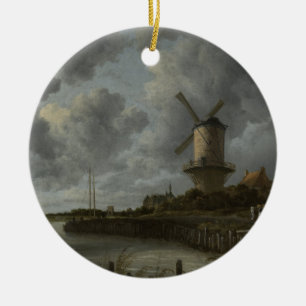 Holländsk kvarnWijk bij Duustede, Ruisdael Julgransprydnad Keramik