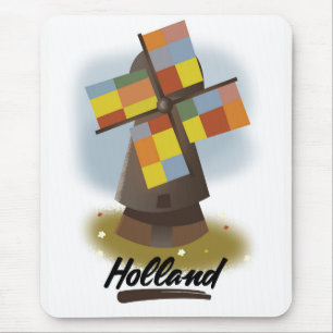 Holländsk väderkvarn reseposter musmatta