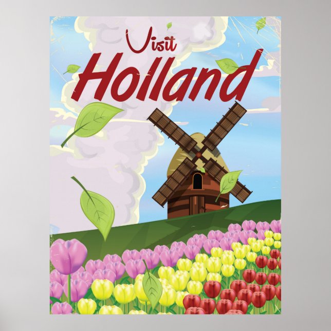 Holländsk vintage resa affisch (Framsidan)