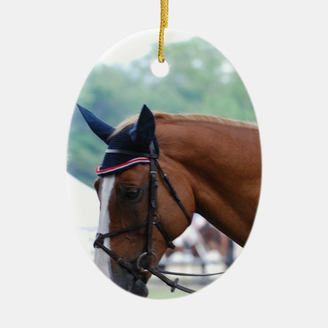 Holländsk Warmblood hästprydnad Julgransprydnad Keramik (Framsidan)