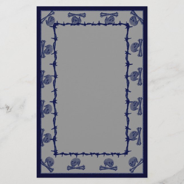 holländska blått för crossbones brevpapper (Framsida)