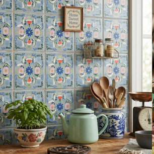 Holländska Blommiga Stugan Kakelplatta