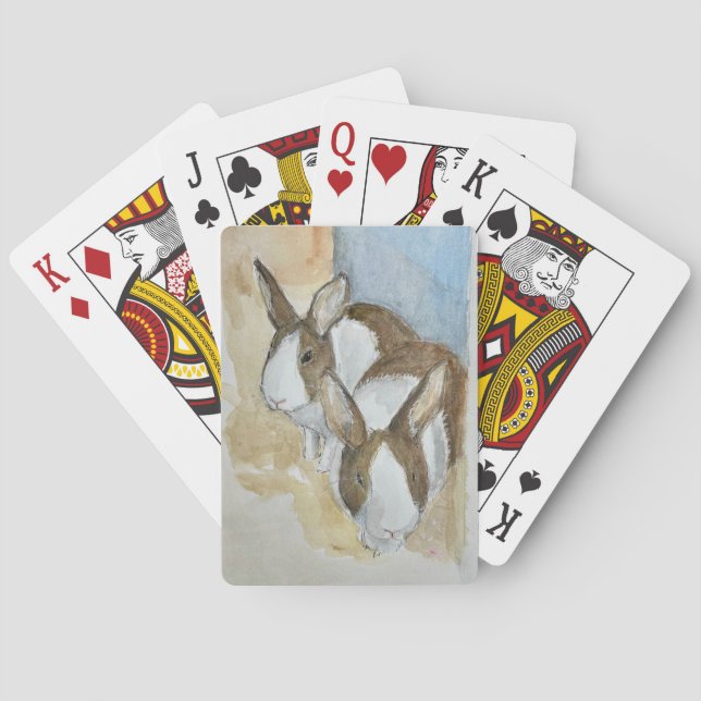 Holländska kaniner spelar kort casinokort (Baksidan)