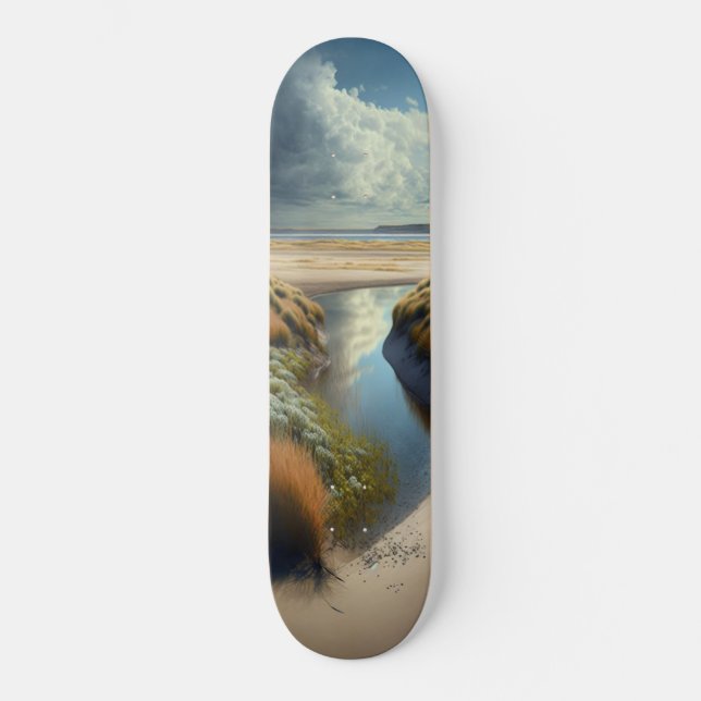 Holländska kustdyner mini skateboard bräda 18,5 cm (Framsida)