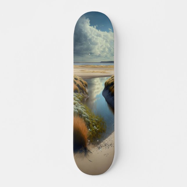 Holländska kustdyner mini skateboard bräda 18,5 cm (Framsida)