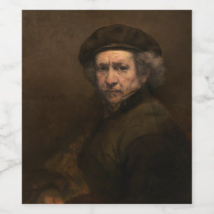 Holländska målaren Rembrandt Guldålderns mästare k Vinflaska Etikett