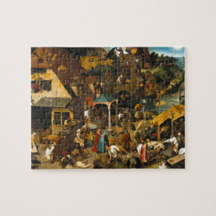 Holländska Proverbs av Pieter Bruegel fläderen Pussel