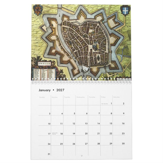 Holländska städer Anno 1652 - version 2 Kalender (Jan 2027)