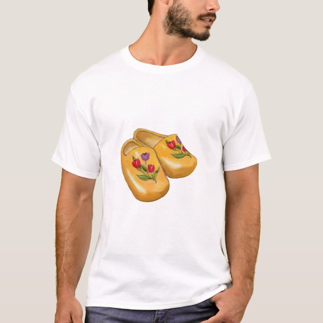 Holländska Träskor med Tulpaner, Klompen, Holland T Shirt (Framsida)